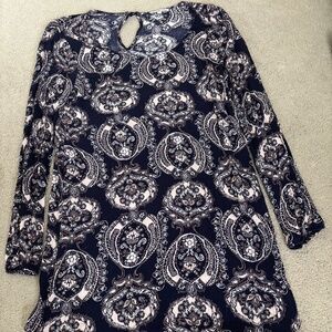 Charlotte Russe women's blue print tunic dress, size Medium